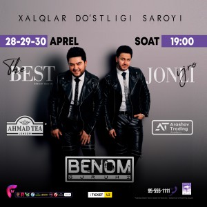 Benom Guruhidan "THE BEST" jonli ijrodagi konsert dasturini taqdim etadi!